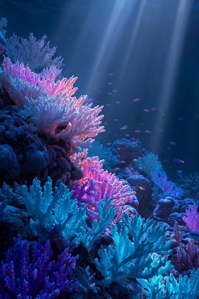 Neon Coral Reef Poster. poster