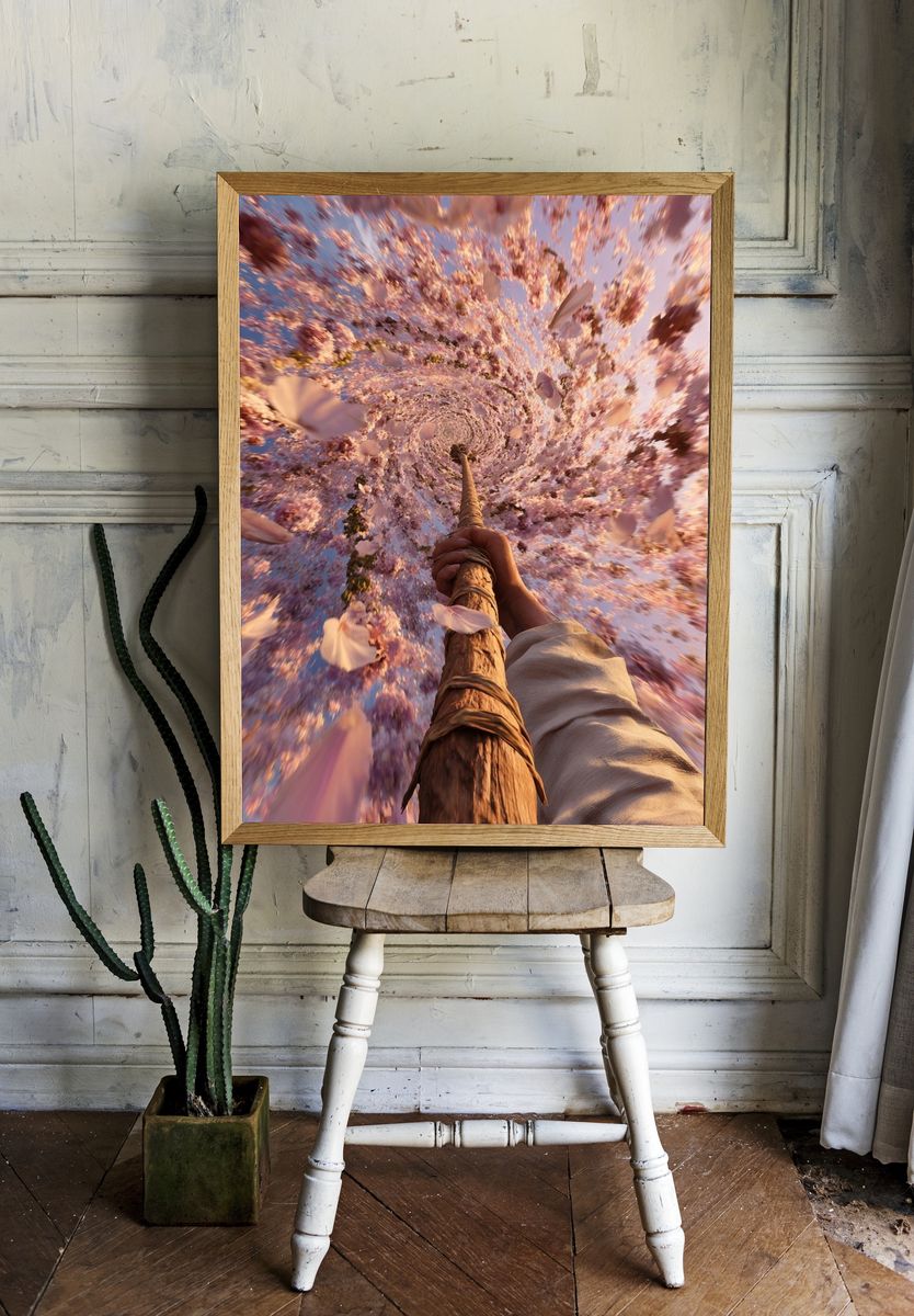 Cherry Blossom Spiral Poster. — room view 1