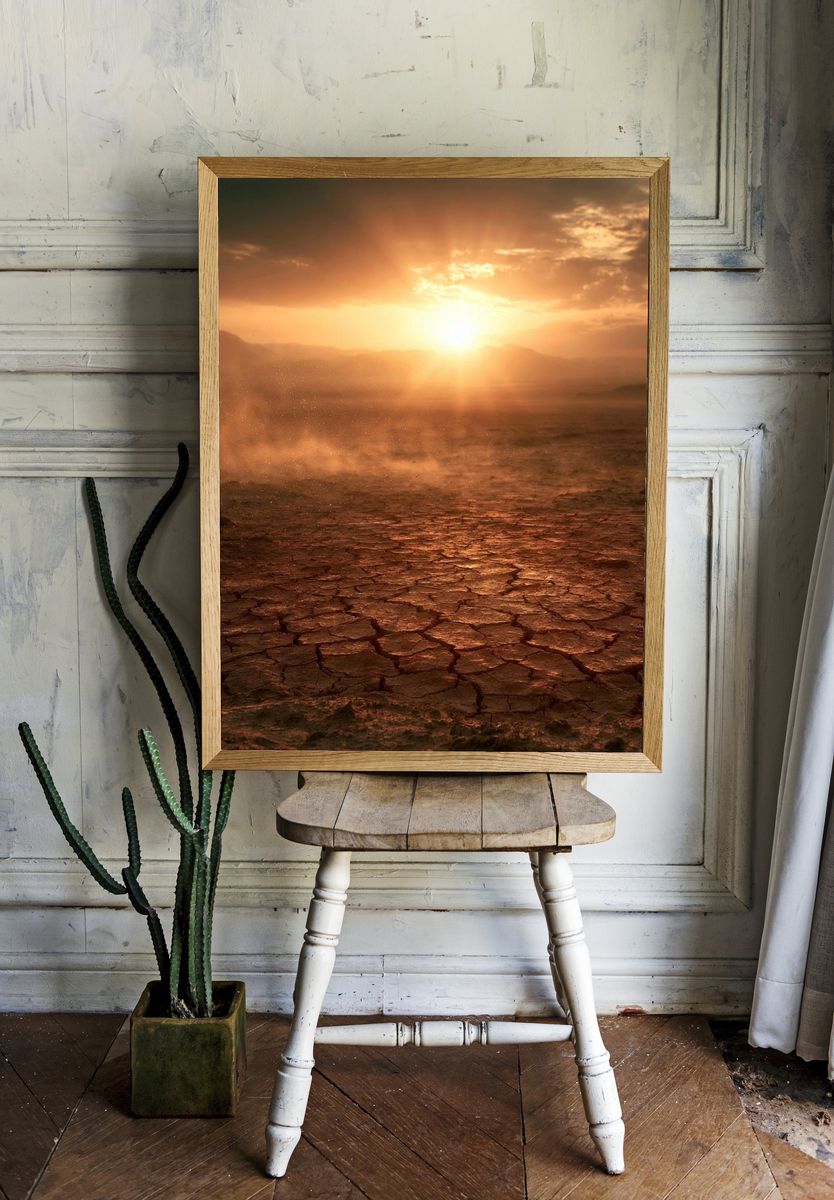 Desert Sunrise Landscape Print. — room view 1