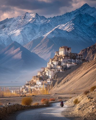 Himalayan Monastery Landscape Print. poster