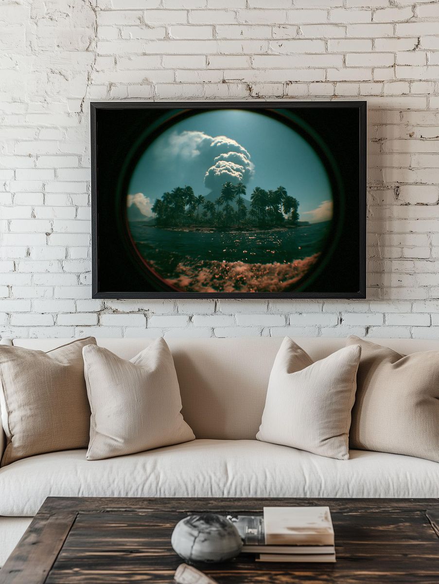 Volcanic Island Cloudscape Poster. room preview