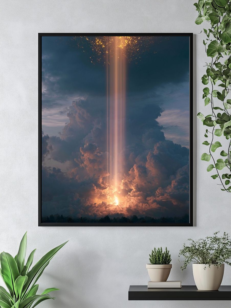 Celestial Light Beam Poster. — room view 4