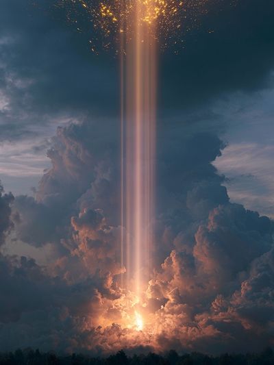 Celestial Light Beam Poster. poster
