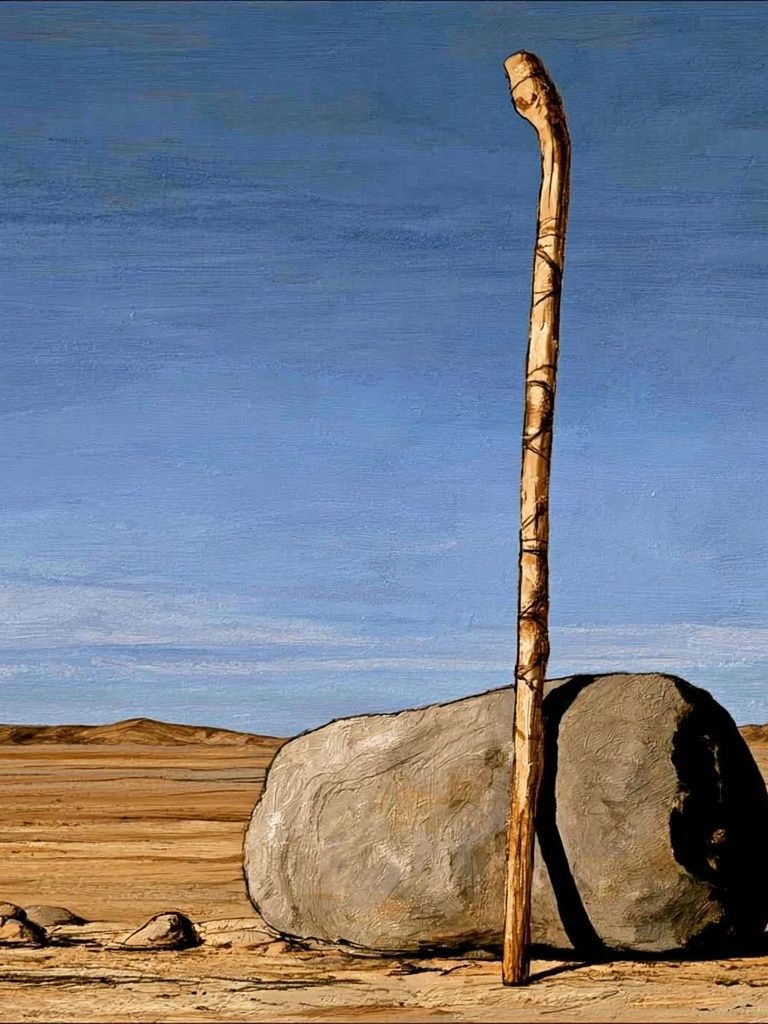 Desert Stone and Staff Print. poster detail