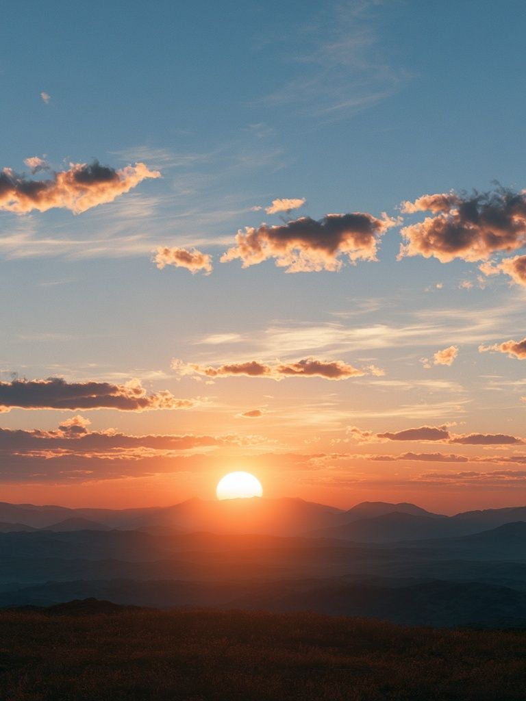 Sunset Mountain Horizon Print. poster — nature art