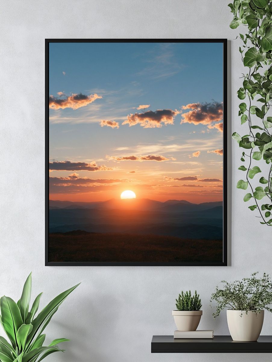 Sunset Mountain Horizon Print. — room view 4