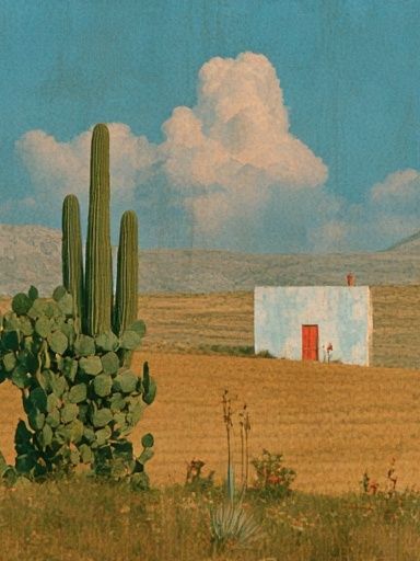 Desert Cactus Landscape Poster. poster — nature art