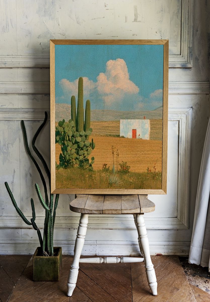 Desert Cactus Landscape Poster. — room view 1