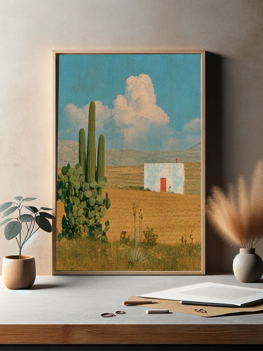 Desert Cactus Landscape Poster. — room view 2