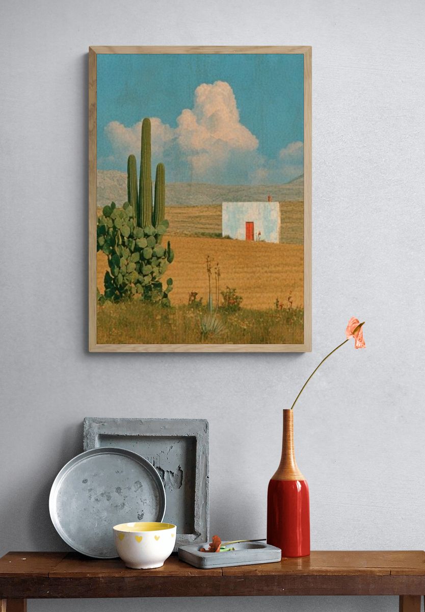 Desert Cactus Landscape Poster. — room view 3