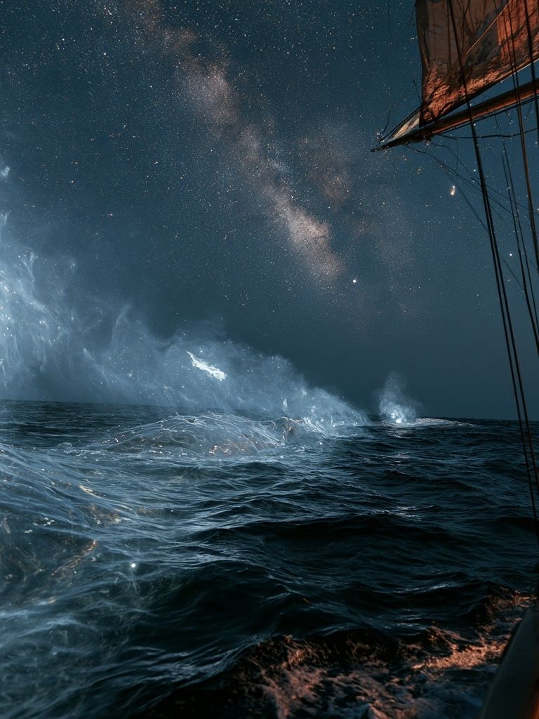 Milky Way Ocean Voyage Print. poster detail