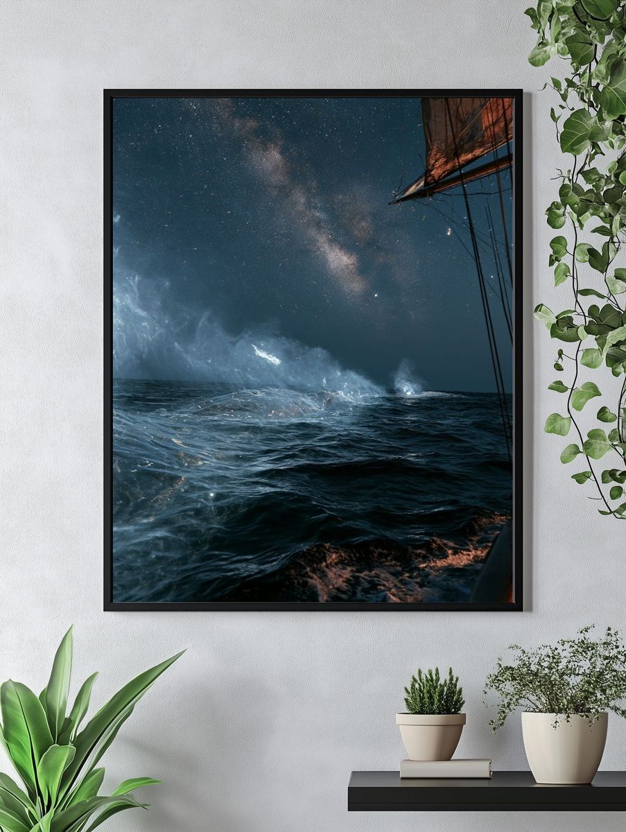 Milky Way Ocean Voyage Print. — room view 4