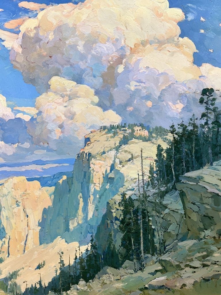 Mountain Canyon Cloudscape Print. poster — nature art
