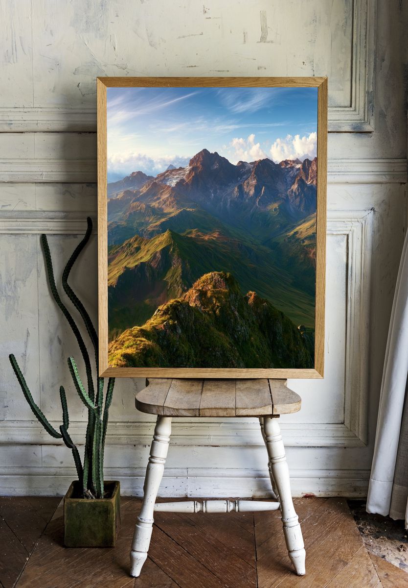Alpine Mountain Sunrise Poster. — room view 1