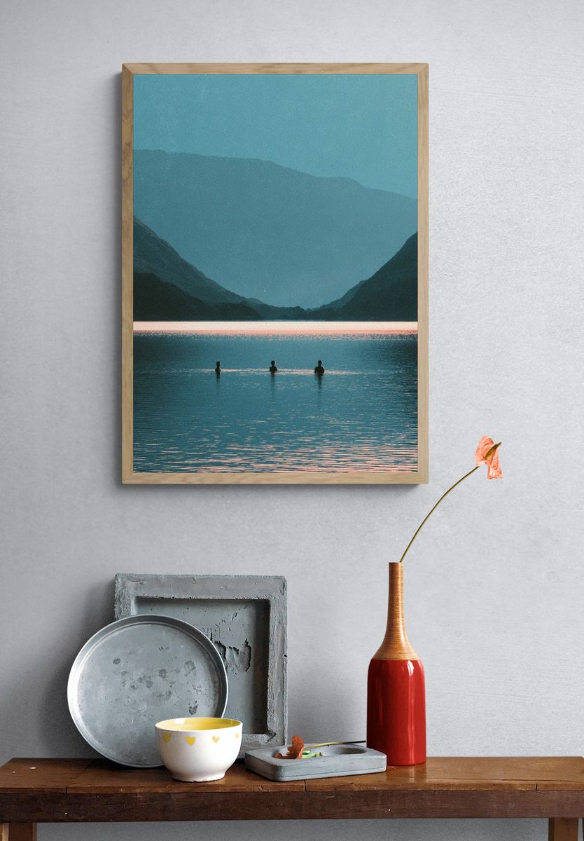 Misty Mountain Lake Poster. — room view 3