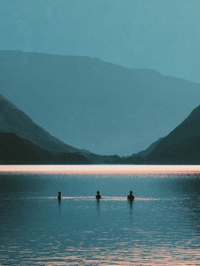 Misty Mountain Lake Poster. poster