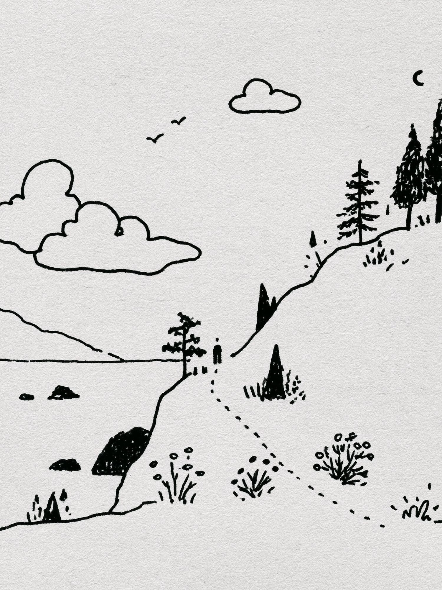 Minimal Mountain Landscape Print. poster detail