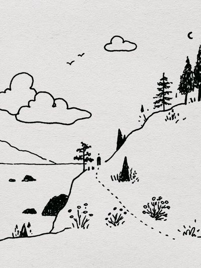Minimal Mountain Landscape Print.