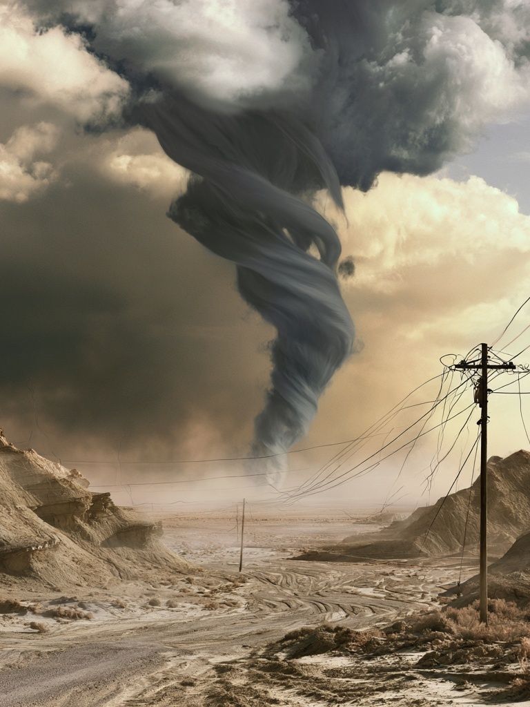 Desert Tornado Landscape Print. poster detail
