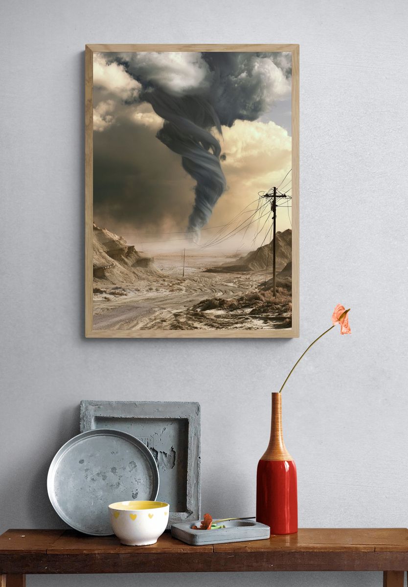 Desert Tornado Landscape Print. — room view 3