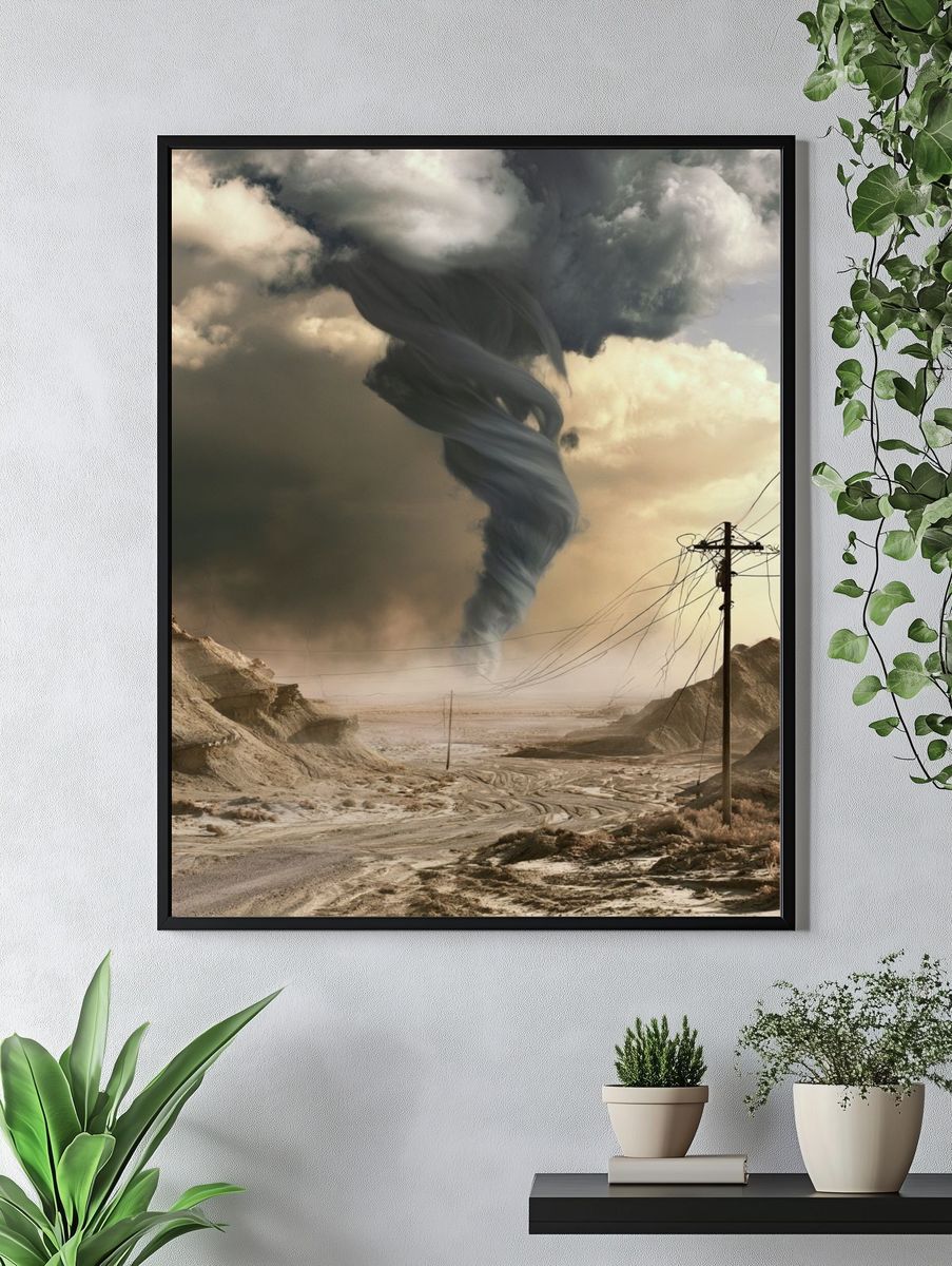 Desert Tornado Landscape Print. — room view 4
