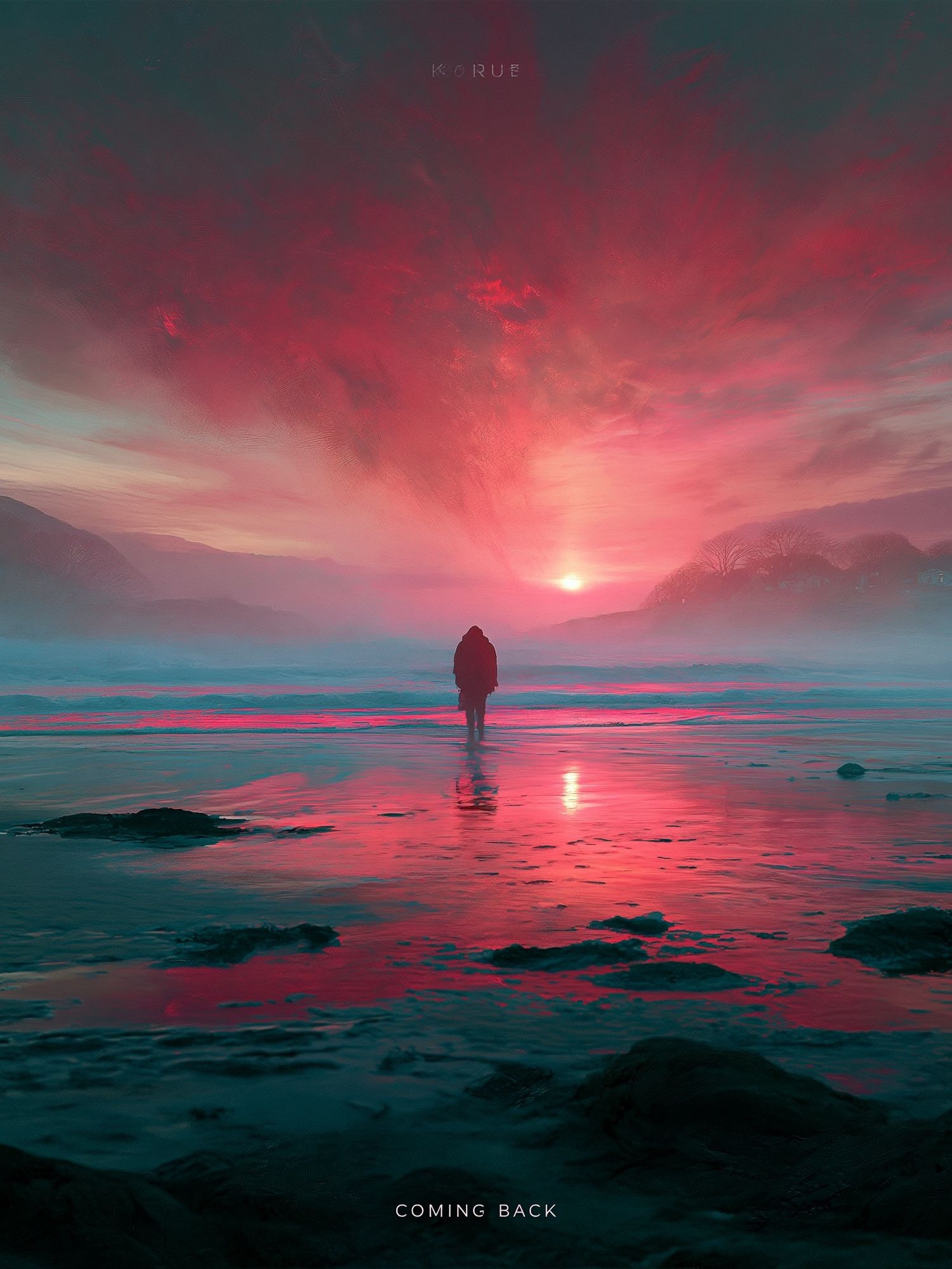 Coming Back Sunset Landscape Poster. poster detail