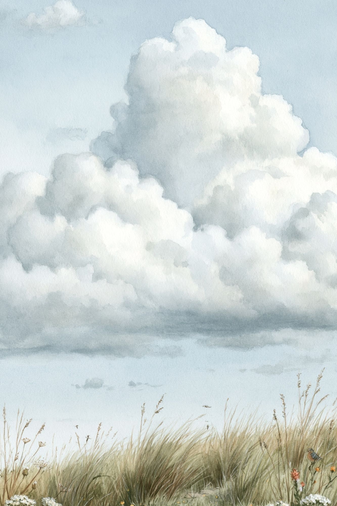 Coastal Dunes Watercolor Print. poster detail