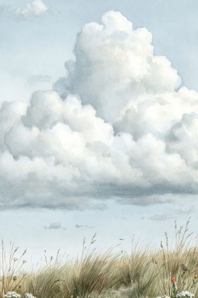 Coastal Dunes Watercolor Print.