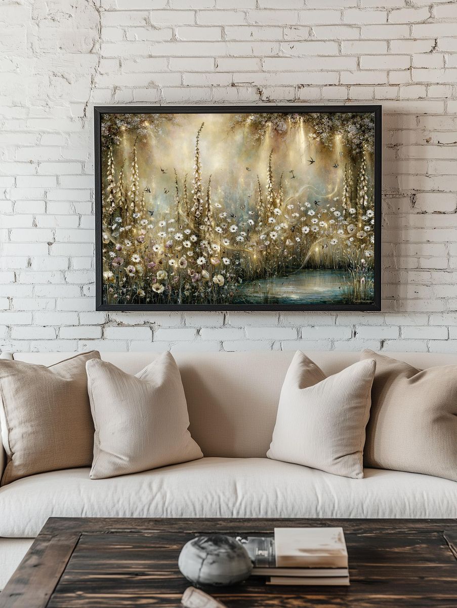 Enchanted Wildflower Meadow Print. — room view 1
