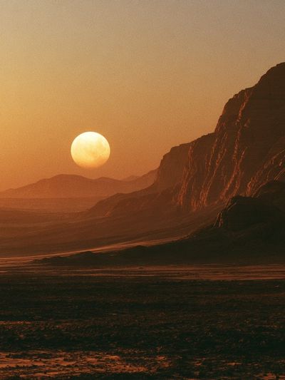 Desert Moonrise Landscape Poster. poster