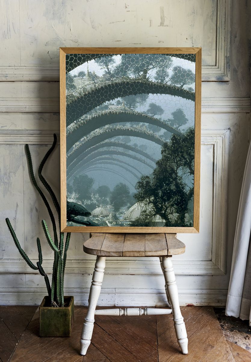 Futuristic Forest Dome Print. — room view 1