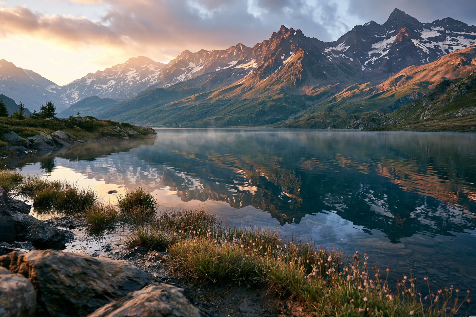 Alpine Lake Sunrise Poster. poster — nature art