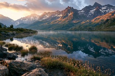 Alpine Lake Sunrise Poster. poster