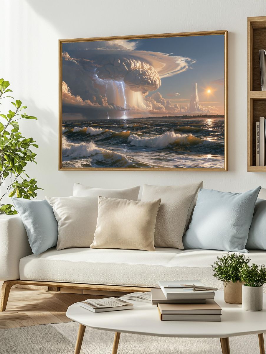 Surreal Storm Over Ocean Print. — room view 2