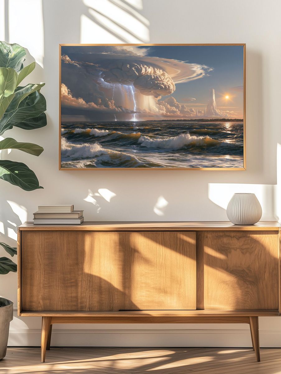 Surreal Storm Over Ocean Print. — room view 3