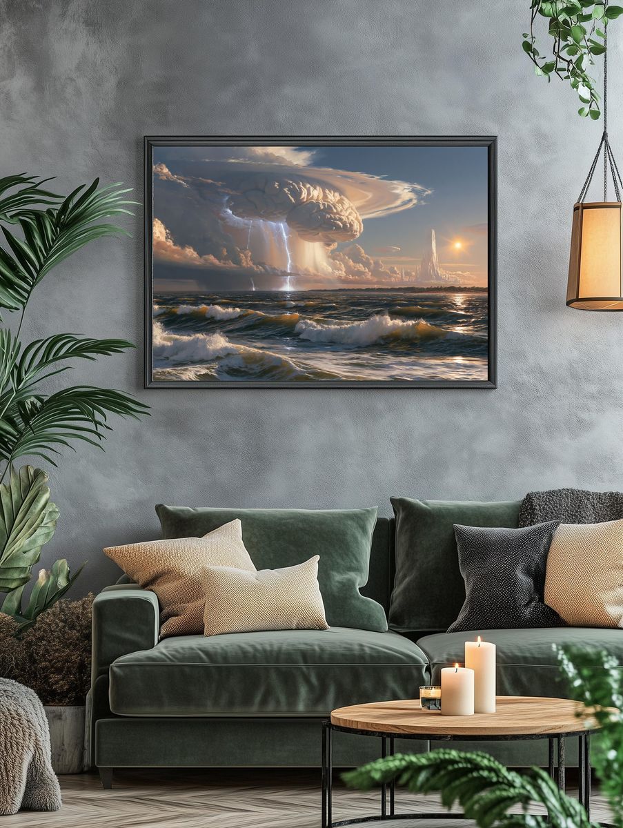 Surreal Storm Over Ocean Print. — room view 4