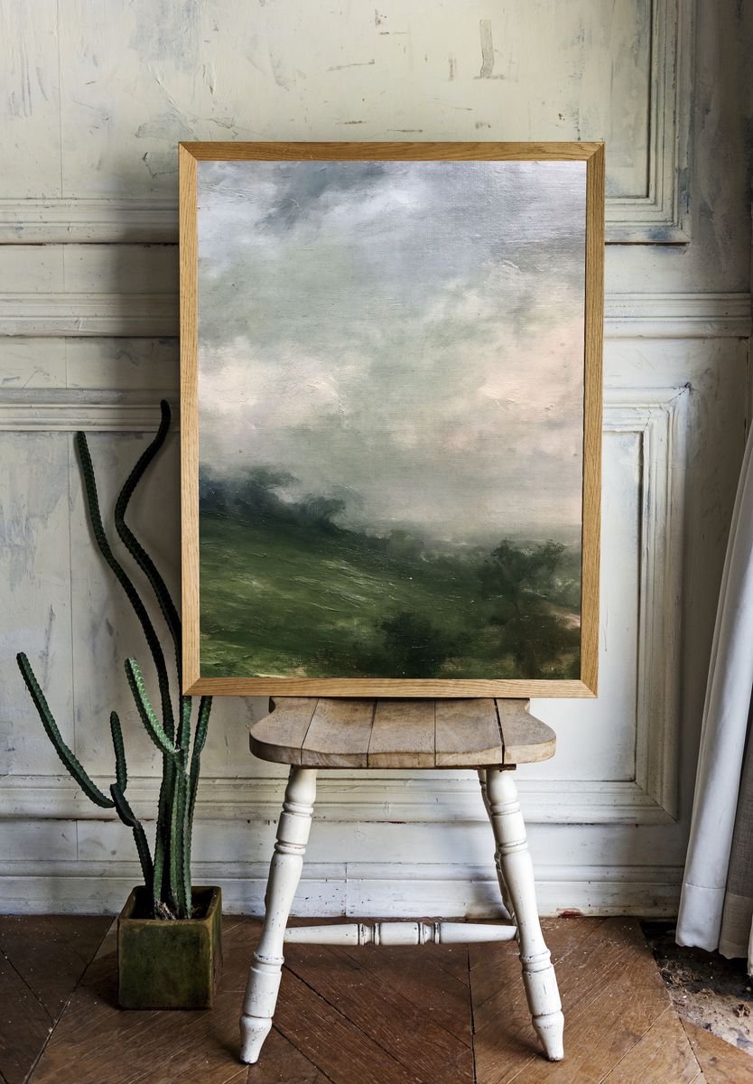 Misty Hills Landscape Poster. — room view 1