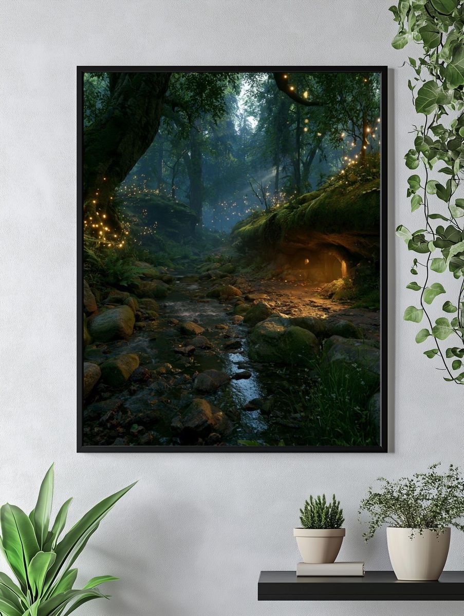 Enchanted Forest Stream Poster. — room view 4