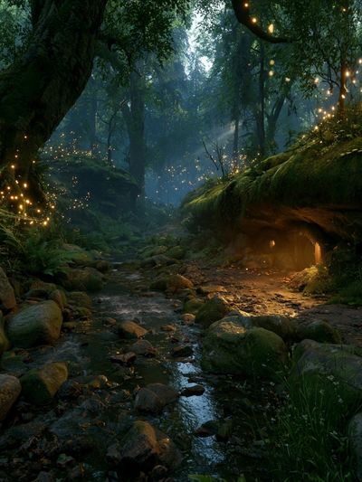 Enchanted Forest Stream Poster. poster