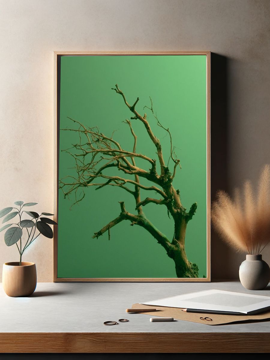Solitary Tree Branches Print. — room view 2