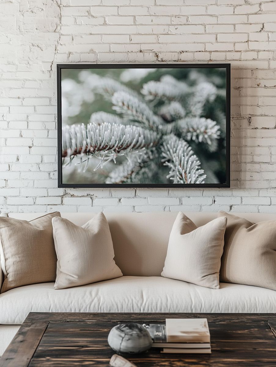 Frosted Pine Needles Nature Print room preview
