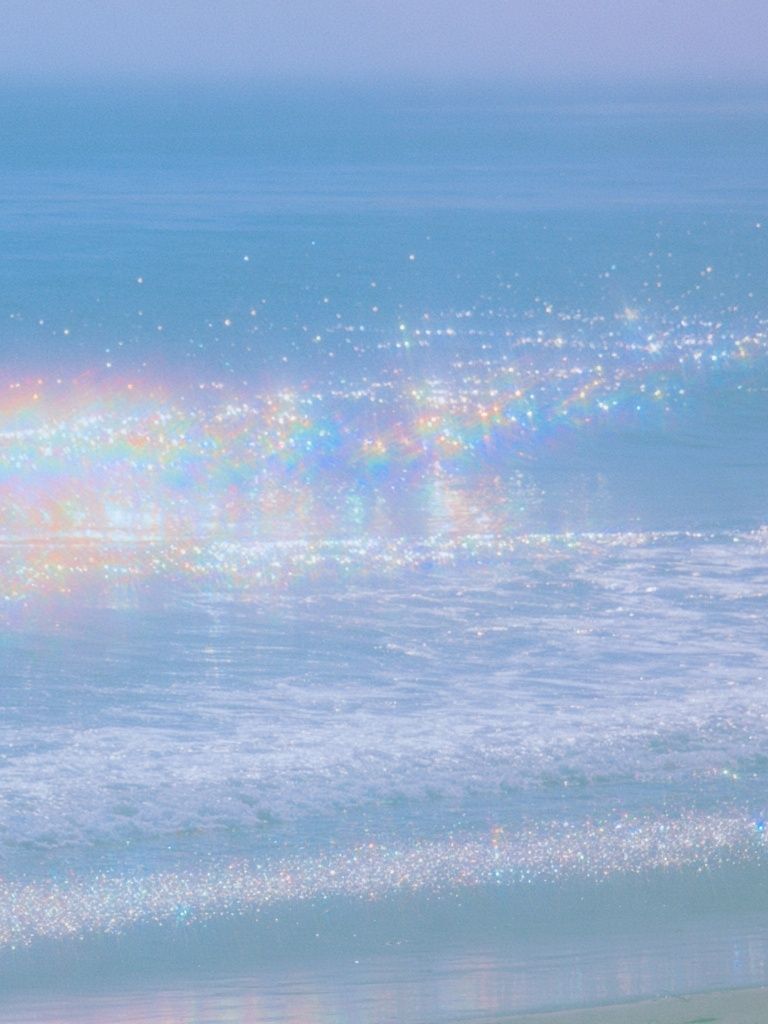 Pastel Ocean Rainbow Poster. poster detail