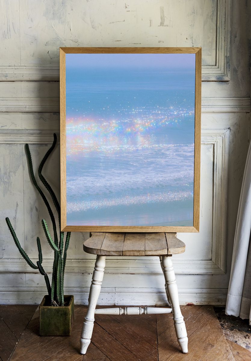 Pastel Ocean Rainbow Poster. — room view 1