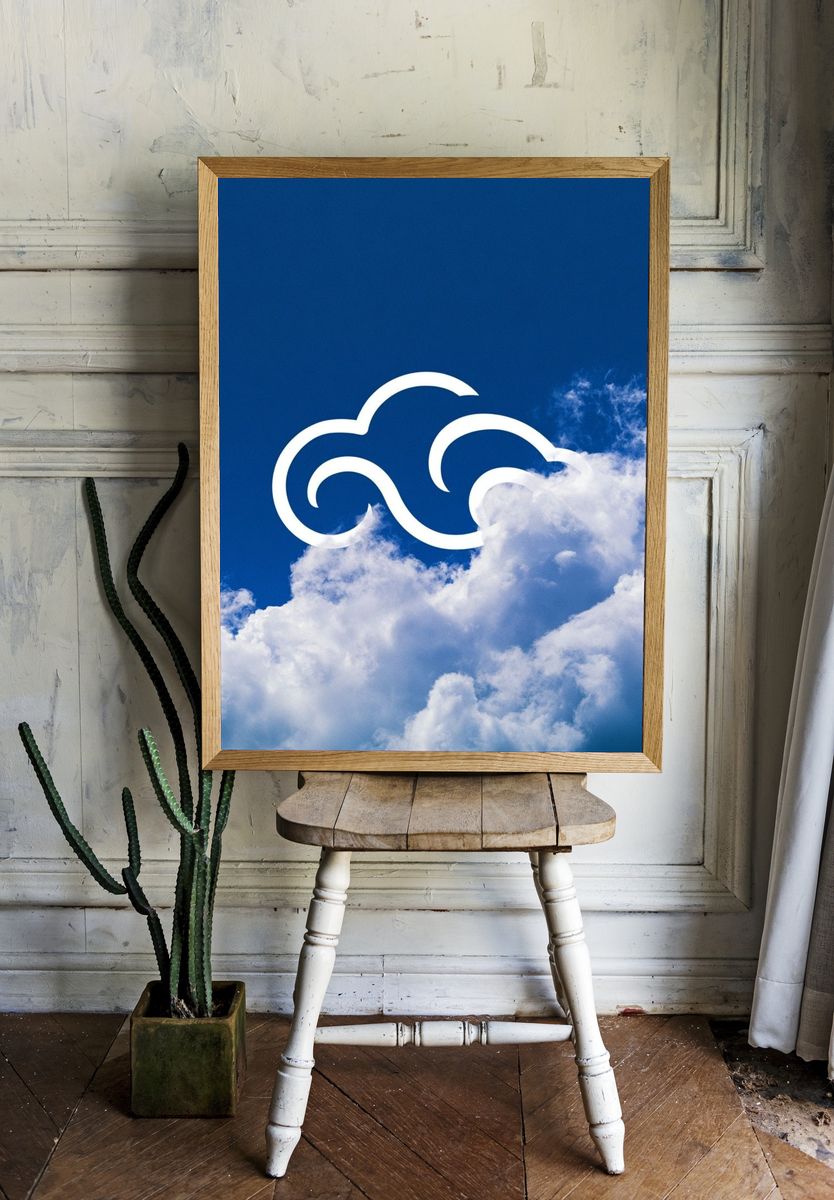 Blue Sky Cloud Poster. room preview