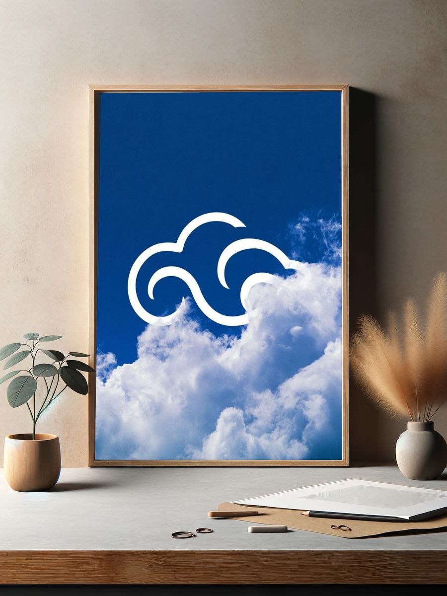 Blue Sky Cloud Poster. — room view 2