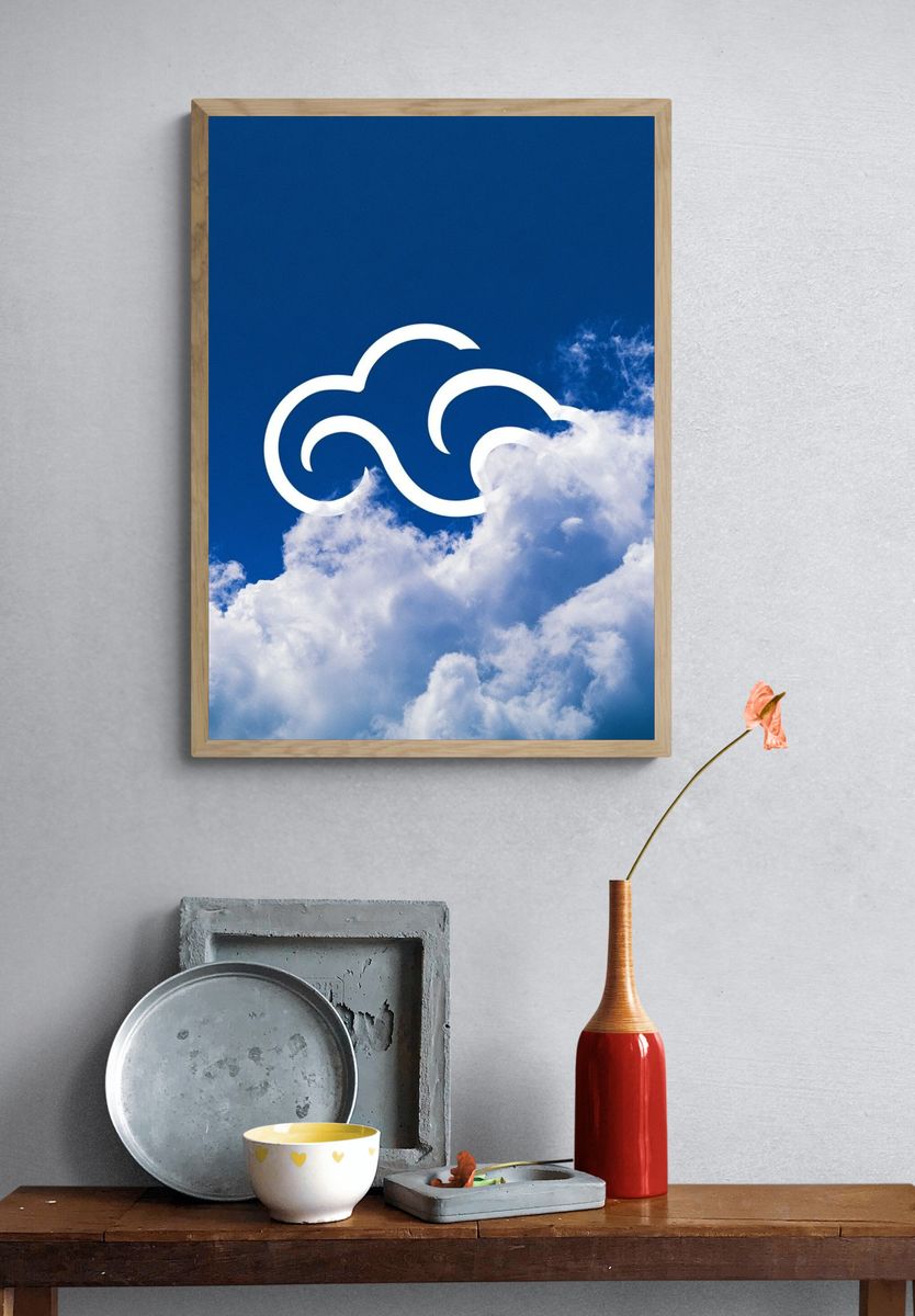 Blue Sky Cloud Poster. — room view 3