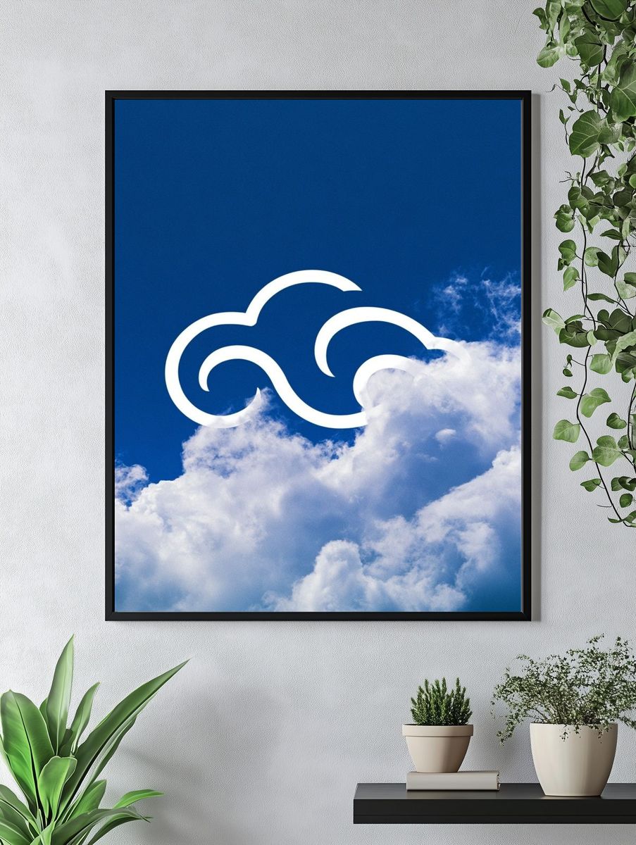 Blue Sky Cloud Poster. — room view 4
