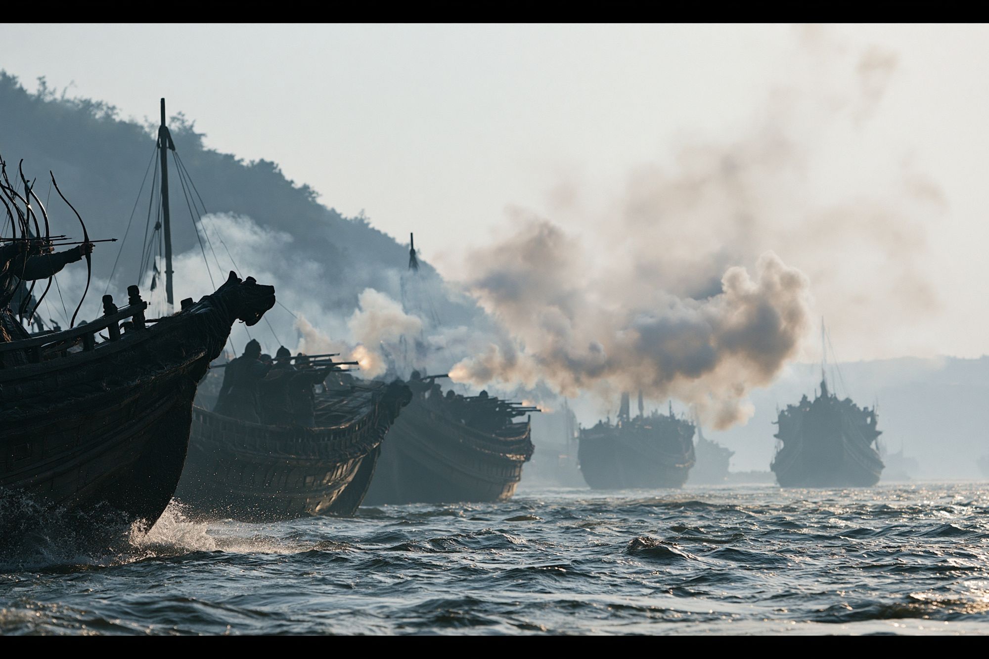 Naval Battle Scene Photography Poster. poster detail