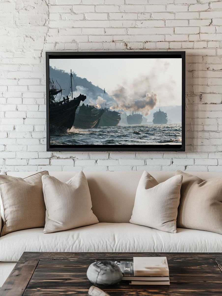 Naval Battle Scene Photography Poster. — room view 1