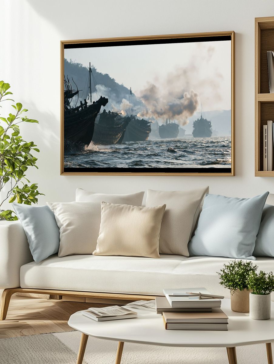 Naval Battle Scene Photography Poster. — room view 2